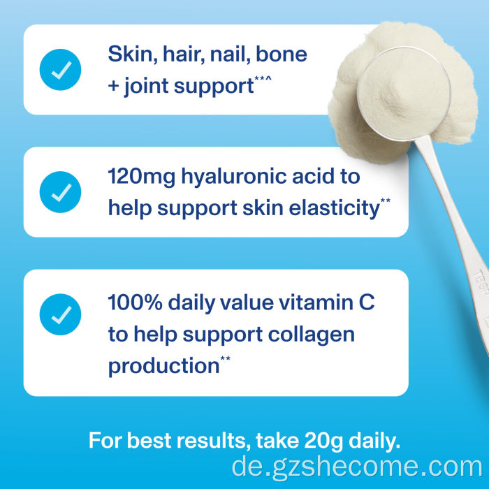 Beste Kollagenpeptide Hyaluronsäure Vitamin C Pulver